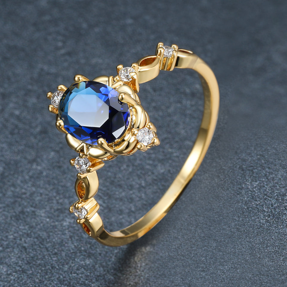 Drop-shaped Inlaid Zircon Alloy Ring