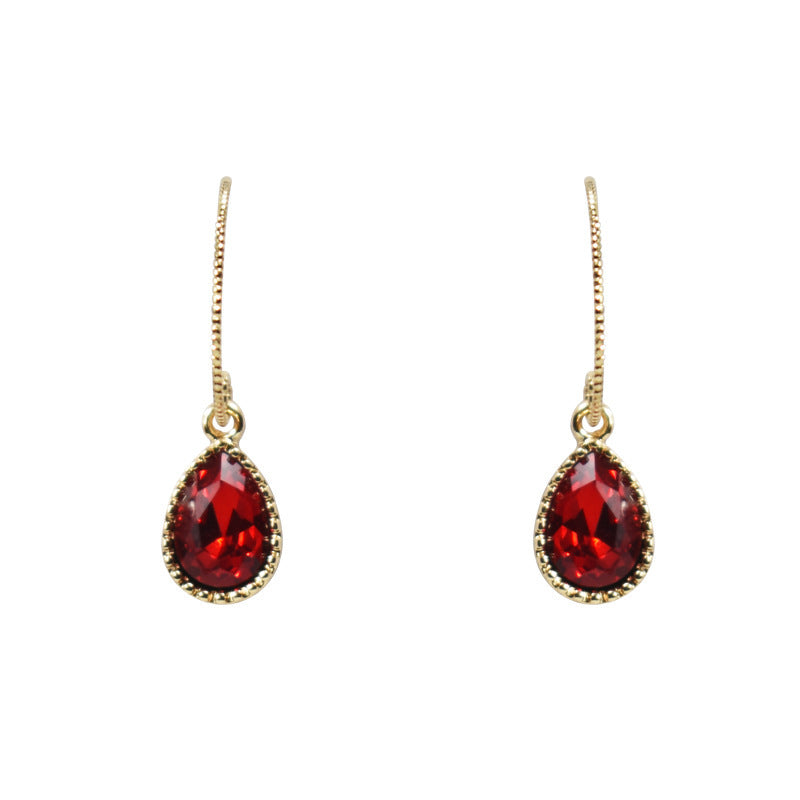 Red Large Pigeon Blood Red Gemstone Earrings