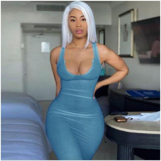 Women's Suspender Vest Deep V-neck Dress