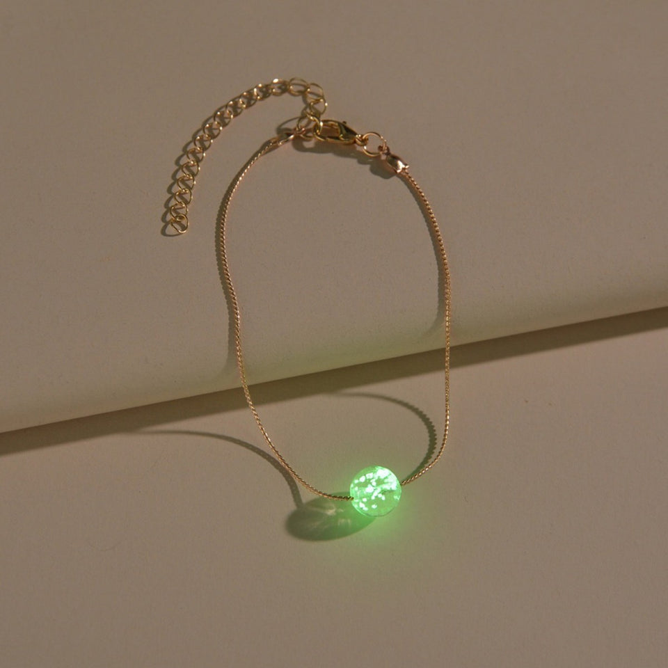 Personalized Women's Anklet Acrylic Luminous Beads