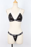 Ladies Fashion Sequin Lingerie Bikini Set