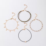 Korean Style Alloy Diamond XINGX Pendant Anklet Four-piece Set