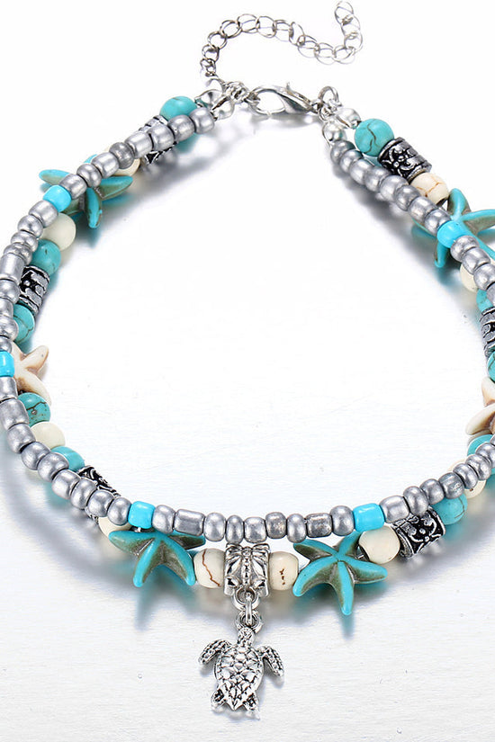 Simplicity Anklets Green Blue Color Star Fish Anklet Women Beach Foot Jewelry Leg Chain Ankle Bracelets Foot Accessory