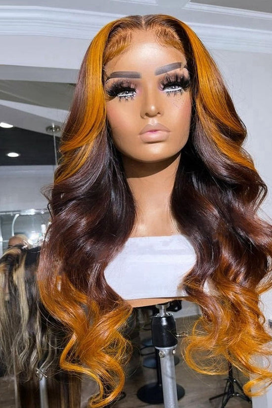 Gradient Orange Yellow Blue And Green Real Hair Headgear
