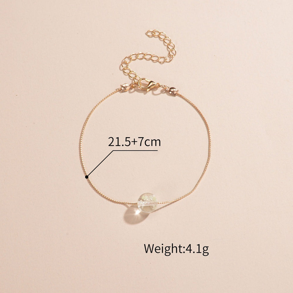 Personalized Women's Anklet Acrylic Luminous Beads