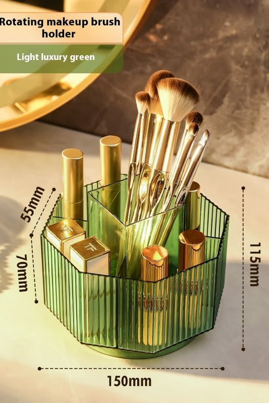 Desktop Grid Rotating Cosmetic Brush Storage Container