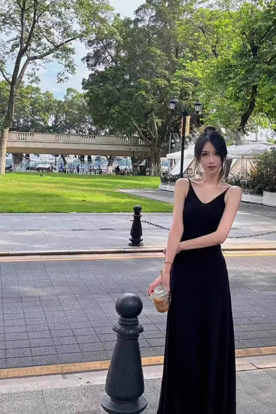 Draping Slim Fit All-match Pleated Dress