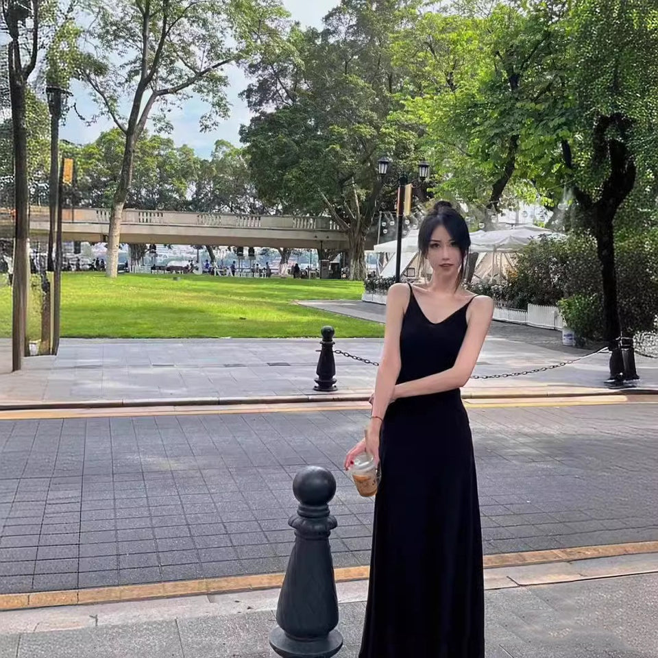 Draping Slim Fit All-match Pleated Dress