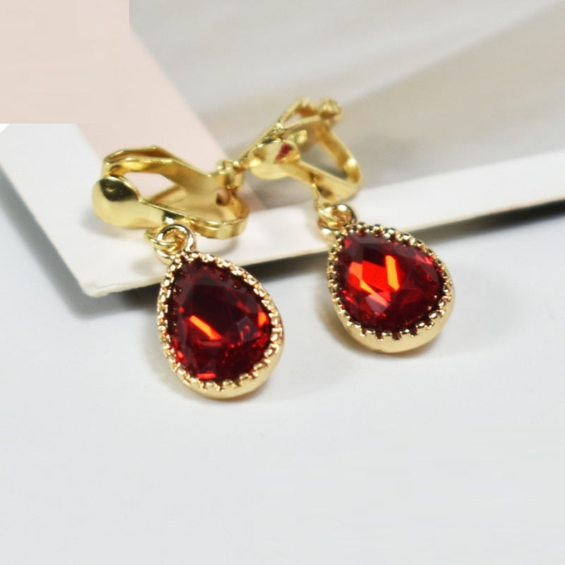 Red Large Pigeon Blood Red Gemstone Earrings