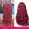 Creative And Versatile Wine Red Long Front Lace Wig