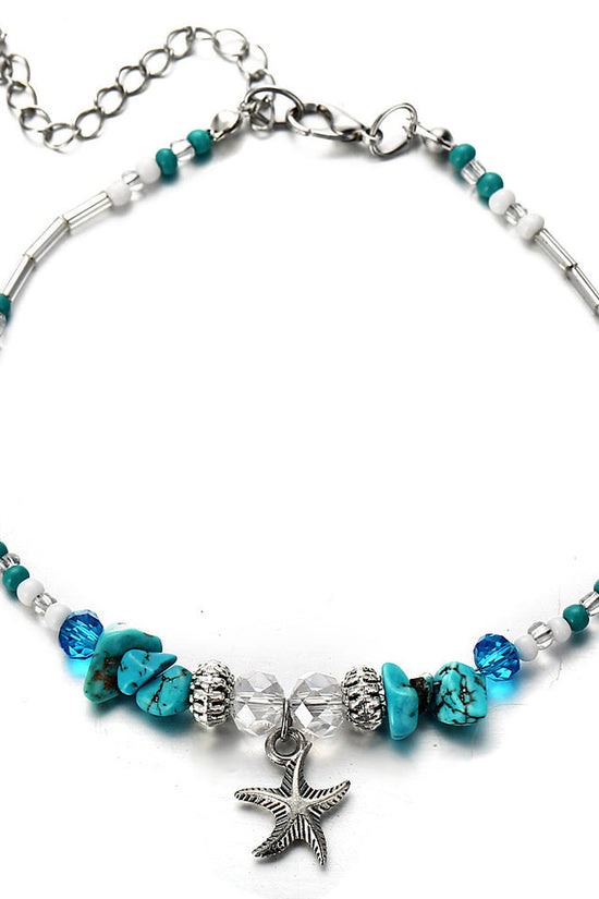 Simplicity Anklets Green Blue Color Star Fish Anklet Women Beach Foot Jewelry Leg Chain Ankle Bracelets Foot Accessory