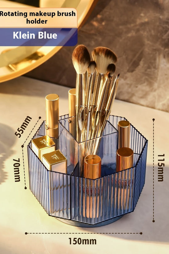 Desktop Grid Rotating Cosmetic Brush Storage Container