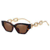 Small Frame Personalized Chain Temples Sunshade Sunglasses
