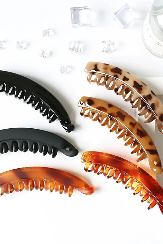 Frosted Solid Color Banana Hair Clips – Fashion Ponytail Barrettes & Hair Claws for Women