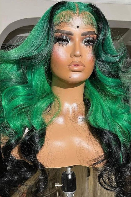 Gradient Orange Yellow Blue And Green Real Hair Headgear