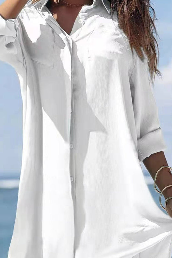 Old Women's Printed Plus Size Beach Sun Protection Shirt Dress