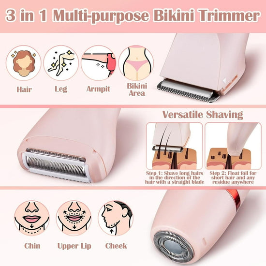 Women's 2-in-1 Waterproof Razor & Bikini Trimmer
