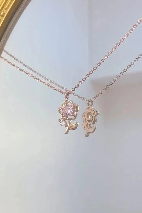 French Gentle Rose Necklace For Women