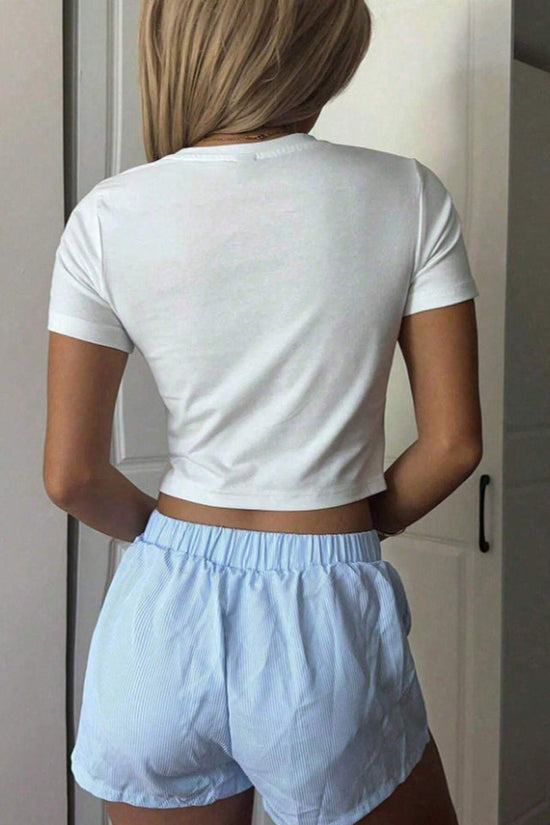 Women Solid Casual Minimalist Workout Shirt Slim Fit Short Sleeve Sports Tees Gym Athletic Tops Summer