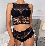 Women's Hollow-out Fishnet Clothes Bikini Suit