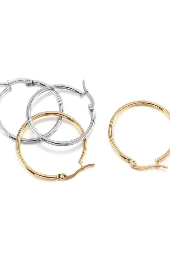 316L Stainless Steel Large Circle Coil Earrings