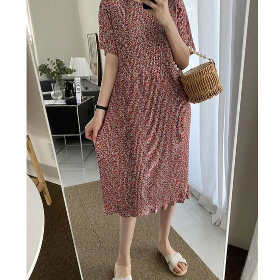 Comfortable Nightdress Women's Short Sleeve Floral Slimming Dress