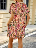 Short Sleeve Printed Pocket Dress