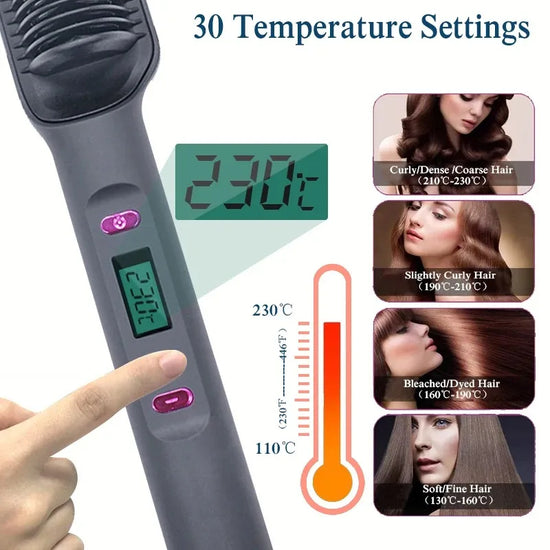 Electric Hot Comb Straightener Brush Tool