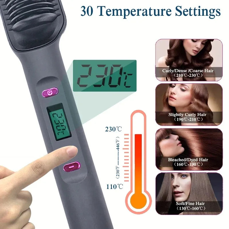 Electric Hot Comb Straightener Brush Tool