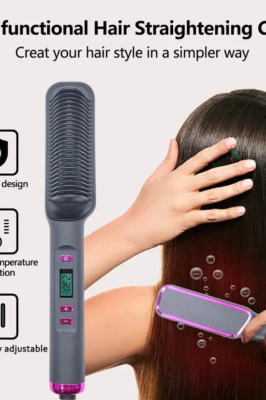 Electric Hot Comb Straightener Brush Tool