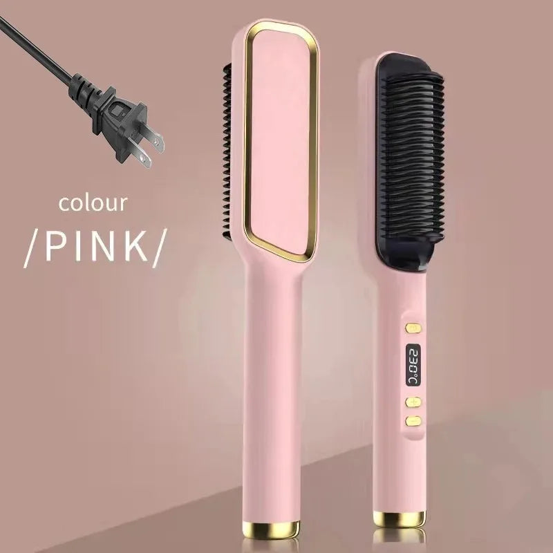 Electric Hot Comb Straightener Brush Tool