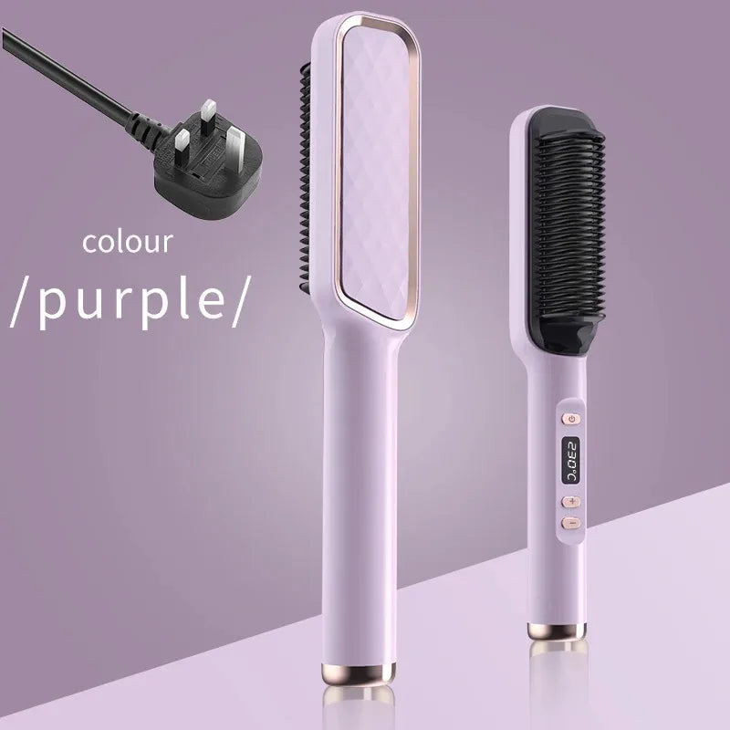 Electric Hot Comb Straightener Brush Tool