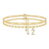 Side Tablet Chain Double Layer Twin Letter Pendant Anklet Ornamen
