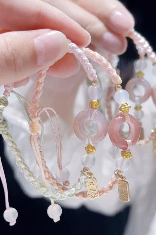 Girl Peach Blossom Color Matching Couple Safety Bracelet