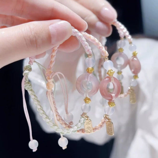 Girl Peach Blossom Color Matching Couple Safety Bracelet