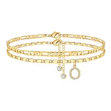 Side Tablet Chain Double Layer Twin Letter Pendant Anklet Ornamen