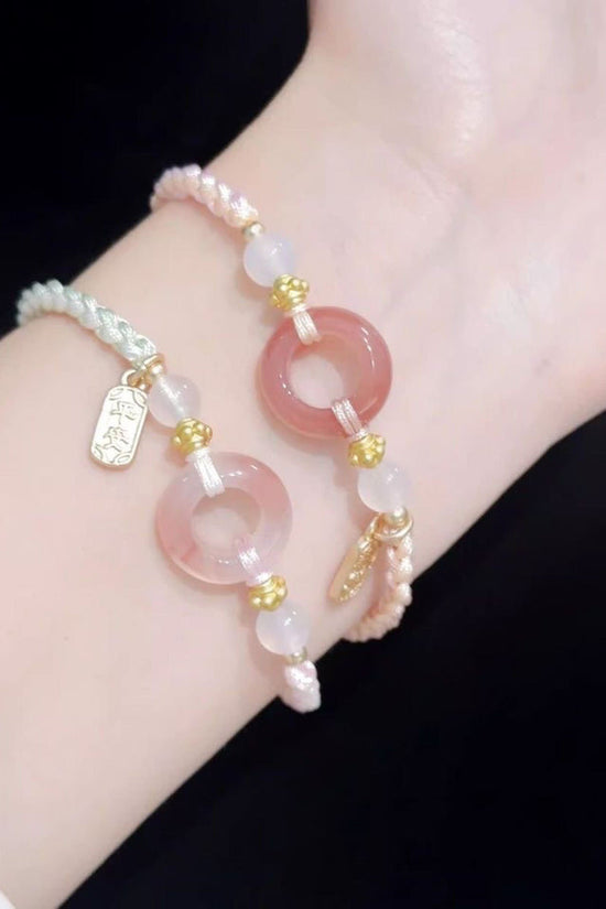 Girl Peach Blossom Color Matching Couple Safety Bracelet