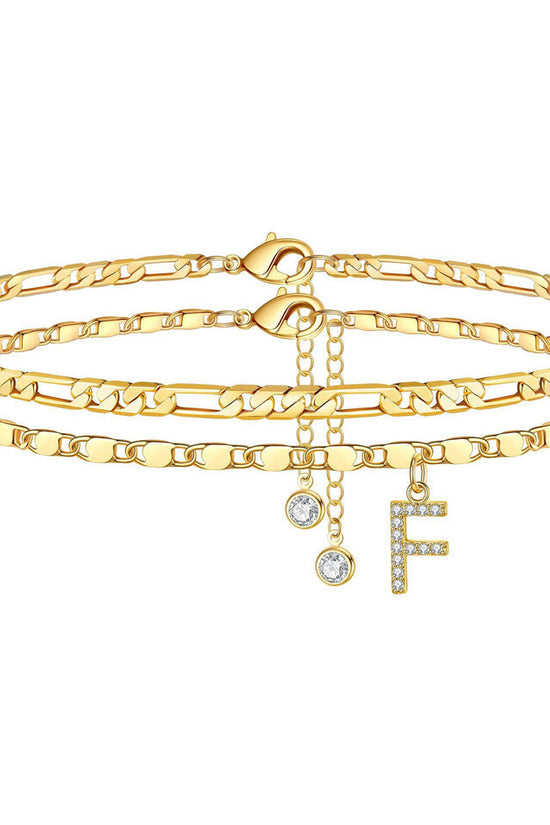 Side Tablet Chain Double Layer Twin Letter Pendant Anklet Ornamen