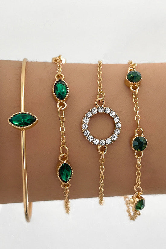 Geometric Rhinestone Bracelet Water Drop Bracelet Suit