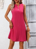 Women's Elegant Pleated Sleeveless V-neck Dress