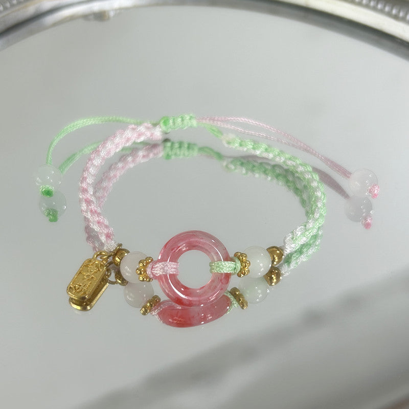 Girl Peach Blossom Color Matching Couple Safety Bracelet