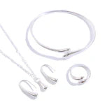 Water Drop Suit Simple Daily Fashion Necklace Earrings Bracelet Ring Suit