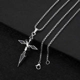 Minimalist Hip Hop Ring Cross Necklace