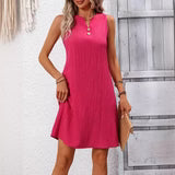 Women's Elegant Pleated Sleeveless V-neck Dress