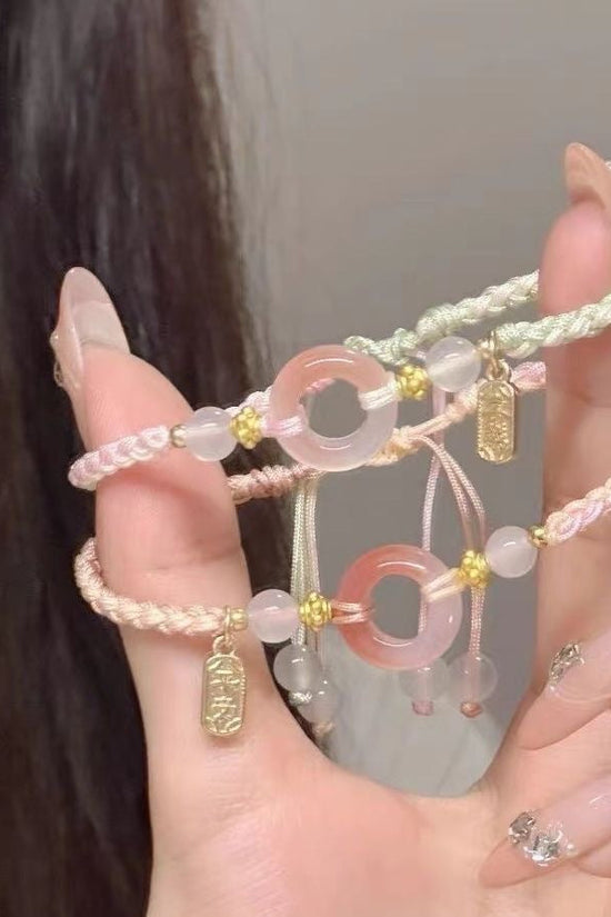 Girl Peach Blossom Color Matching Couple Safety Bracelet