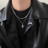 Double-layer Necklace Cross Personality XINGX Cold Style