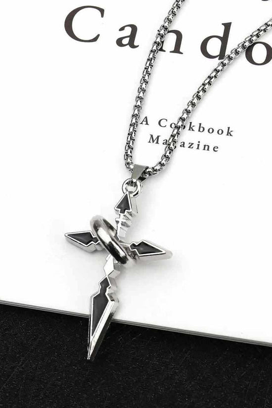 Minimalist Hip Hop Ring Cross Necklace