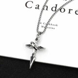 Minimalist Hip Hop Ring Cross Necklace