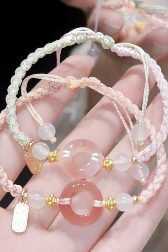 Girl Peach Blossom Color Matching Couple Safety Bracelet