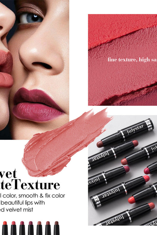 Matte Finish Makeup Lipstick Rotating Velvet Lasting No Stain On Cup